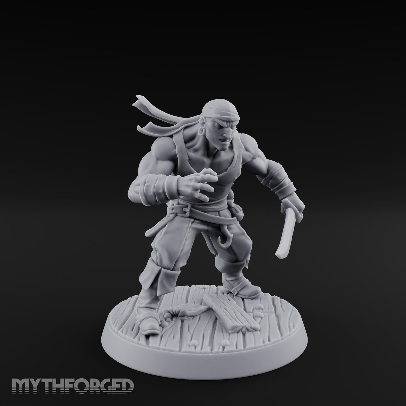 Closing In Human Pirate Miniature for Dungeons and Dragons, Pathfinder or other TTRPGs