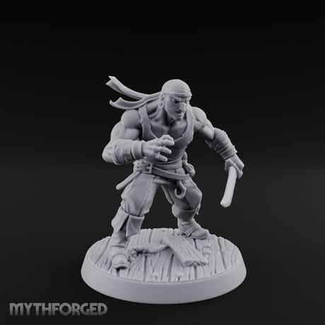 Closing In Human Pirate Miniature for Dungeons and Dragons, Pathfinder or other TTRPGs