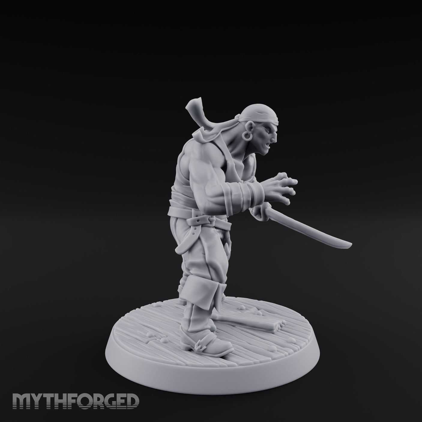 Closing In Human Pirate Miniature for Dungeons and Dragons, Pathfinder or other TTRPGs