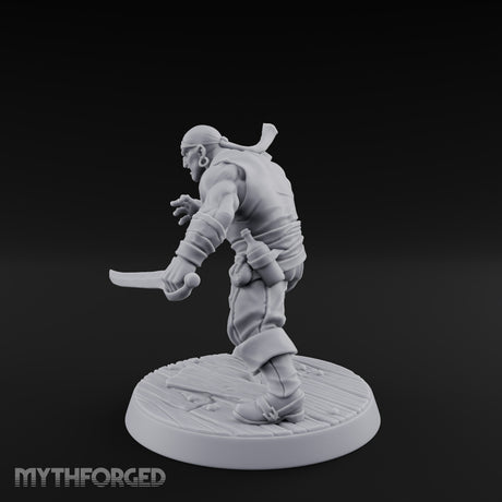 Closing In Human Pirate Miniature for Dungeons and Dragons, Pathfinder or other TTRPGs