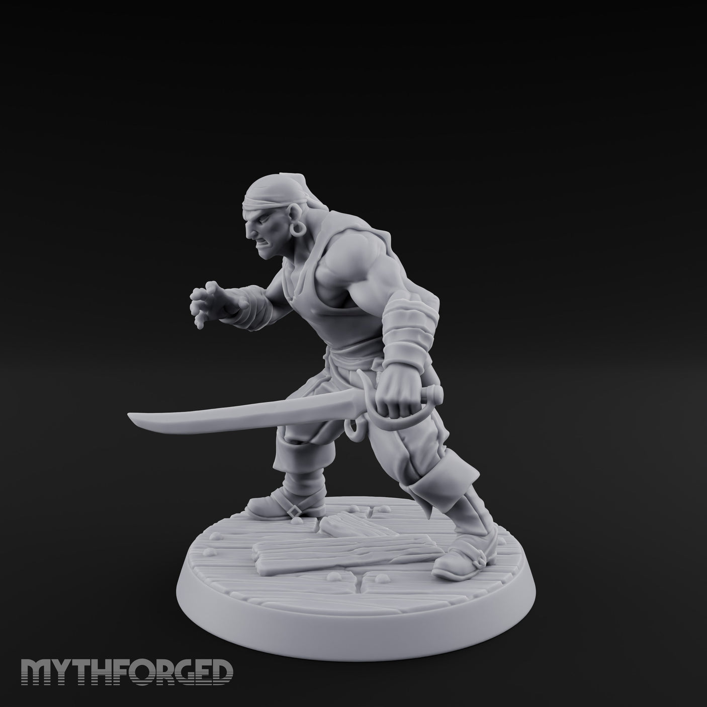 Closing In Human Pirate Miniature for Dungeons and Dragons, Pathfinder or other TTRPGs