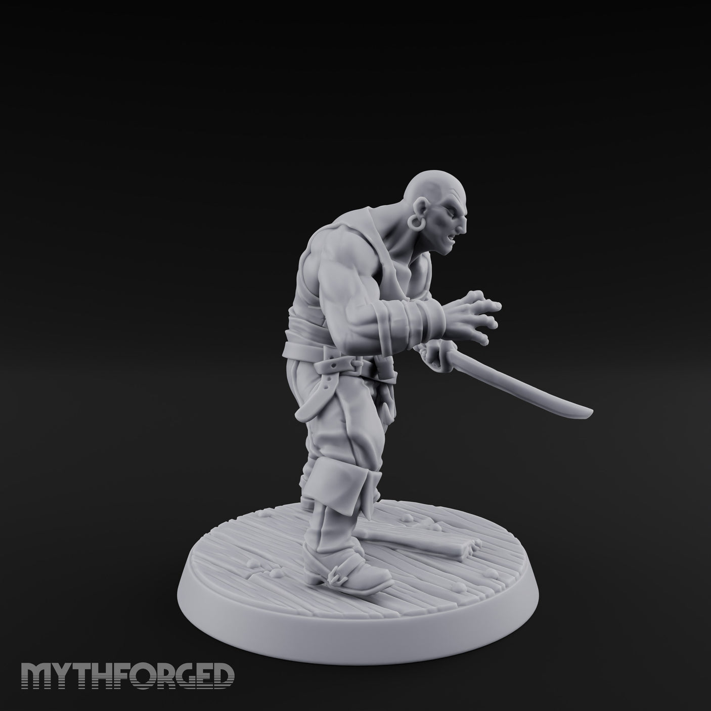 Closing In Human Pirate Miniature for Dungeons and Dragons, Pathfinder or other TTRPGs