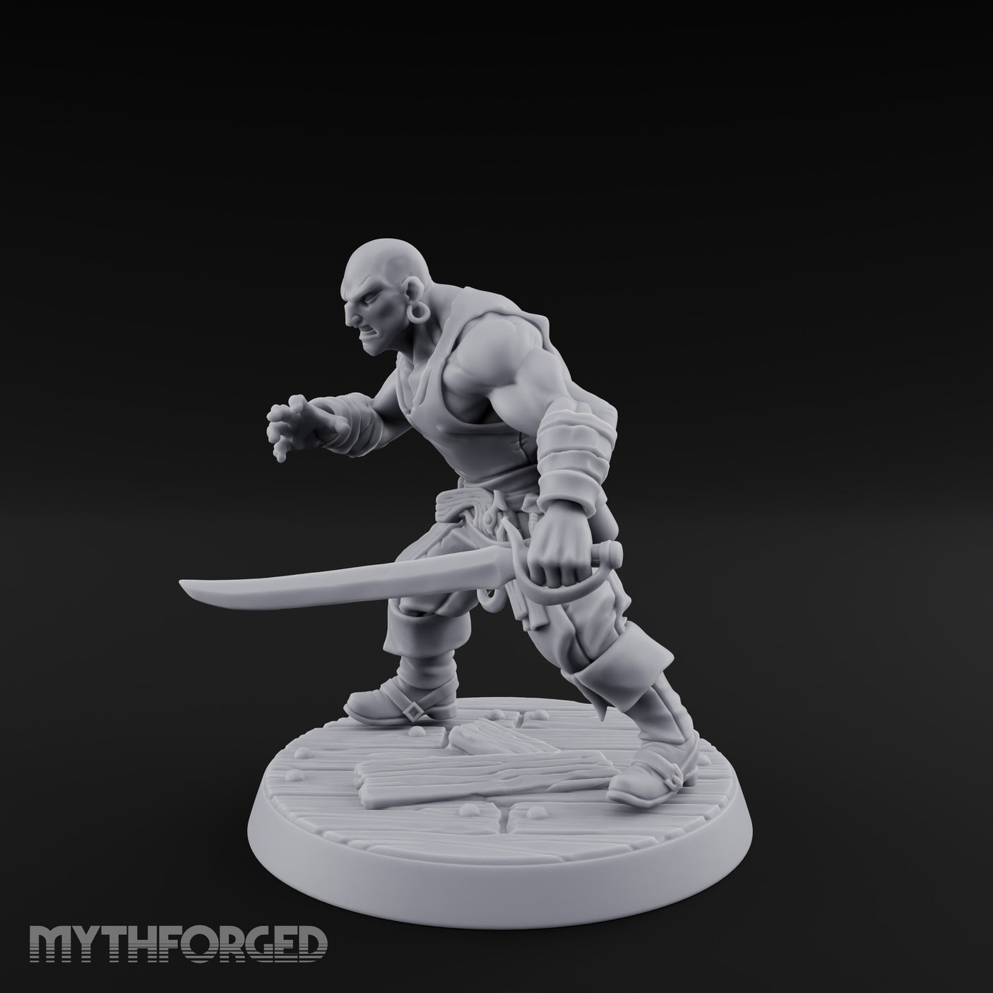 Closing In Human Pirate Miniature for Dungeons and Dragons, Pathfinder or other TTRPGs