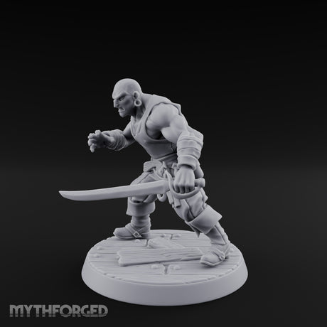Closing In Human Pirate Miniature for Dungeons and Dragons, Pathfinder or other TTRPGs