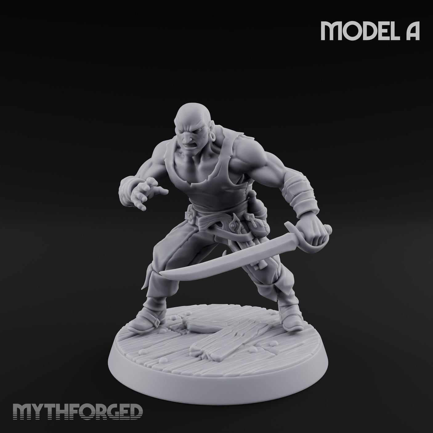 Closing In Human Pirate Miniature for Dungeons and Dragons, Pathfinder or other TTRPGs