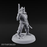 Pistol Held High Human Pirate Miniature for Dungeons and Dragons, Pathfinder or other TTRPGs