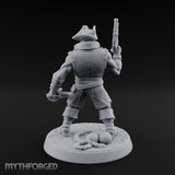 Pistol Held High Human Pirate Miniature for Dungeons and Dragons, Pathfinder or other TTRPGs