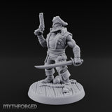 Pistol Held High Human Pirate Miniature for Dungeons and Dragons, Pathfinder or other TTRPGs