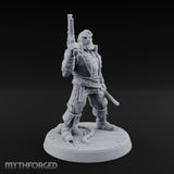 Pistol Held High Human Pirate Miniature for Dungeons and Dragons, Pathfinder or other TTRPGs