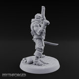 Pistol Held High Human Pirate Miniature for Dungeons and Dragons, Pathfinder or other TTRPGs
