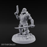 Pistol Held High Human Pirate Miniature for Dungeons and Dragons, Pathfinder or other TTRPGs