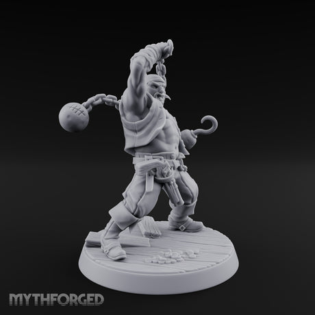 Swinging the Shot Human Pirate Miniature for Dungeons and Dragons, Pathfinder or other TTRPGs