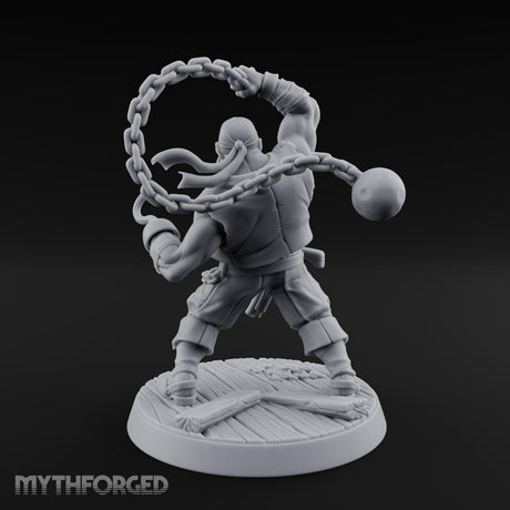 Swinging the Shot Human Pirate Miniature for Dungeons and Dragons, Pathfinder or other TTRPGs
