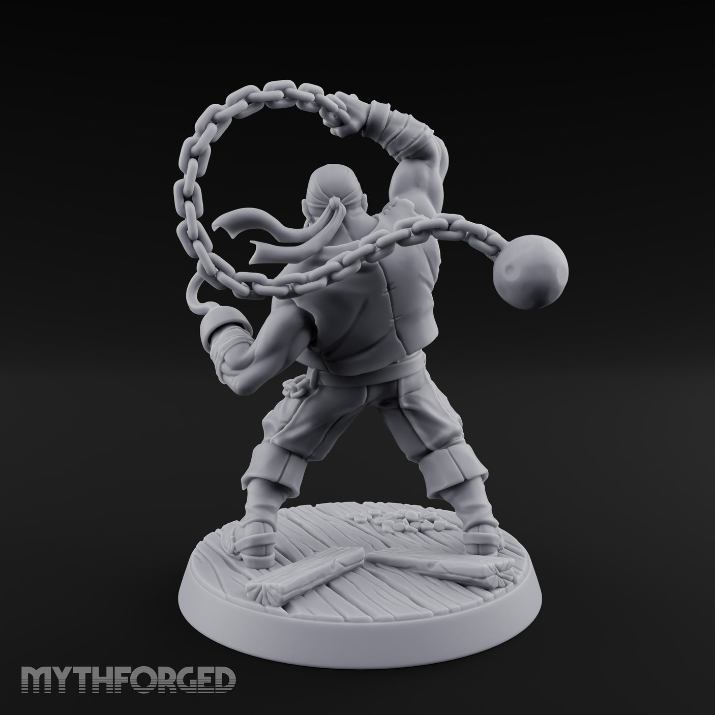 Swinging the Shot Human Pirate Miniature for Dungeons and Dragons, Pathfinder or other TTRPGs