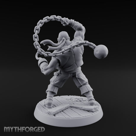 Swinging the Shot Human Pirate Miniature for Dungeons and Dragons, Pathfinder or other TTRPGs