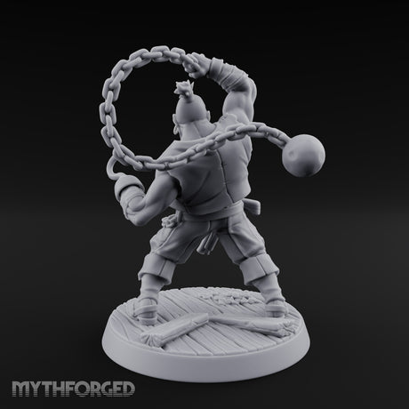 Swinging the Shot Human Pirate Miniature for Dungeons and Dragons, Pathfinder or other TTRPGs