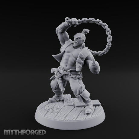 Swinging the Shot Human Pirate Miniature for Dungeons and Dragons, Pathfinder or other TTRPGs