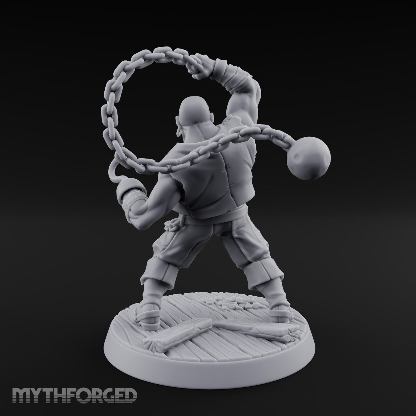 Swinging the Shot Human Pirate Miniature for Dungeons and Dragons, Pathfinder or other TTRPGs