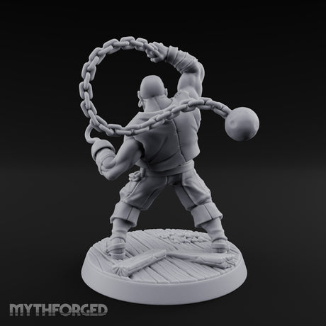 Swinging the Shot Human Pirate Miniature for Dungeons and Dragons, Pathfinder or other TTRPGs