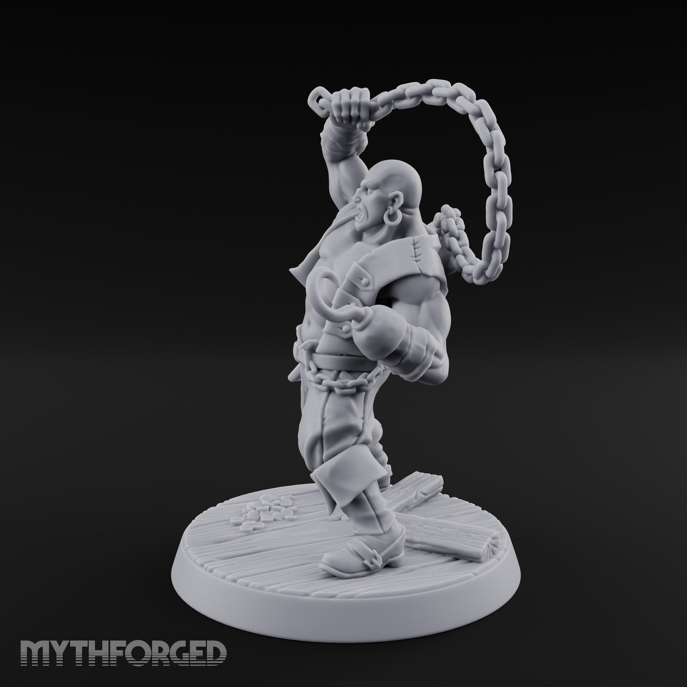 Swinging the Shot Human Pirate Miniature for Dungeons and Dragons, Pathfinder or other TTRPGs