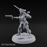 Blade High, Pistol Ready Human Pirate Miniature for Dungeons and Dragons, Pathfinder or other TTRPGs