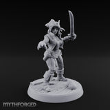 Blade High, Pistol Ready Human Pirate Miniature for Dungeons and Dragons, Pathfinder or other TTRPGs