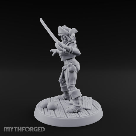 Blade High, Pistol Ready Human Pirate Miniature for Dungeons and Dragons, Pathfinder or other TTRPGs
