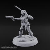Blade High, Pistol Ready Human Pirate Miniature for Dungeons and Dragons, Pathfinder or other TTRPGs