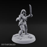 Blade High, Pistol Ready Human Pirate Miniature for Dungeons and Dragons, Pathfinder or other TTRPGs