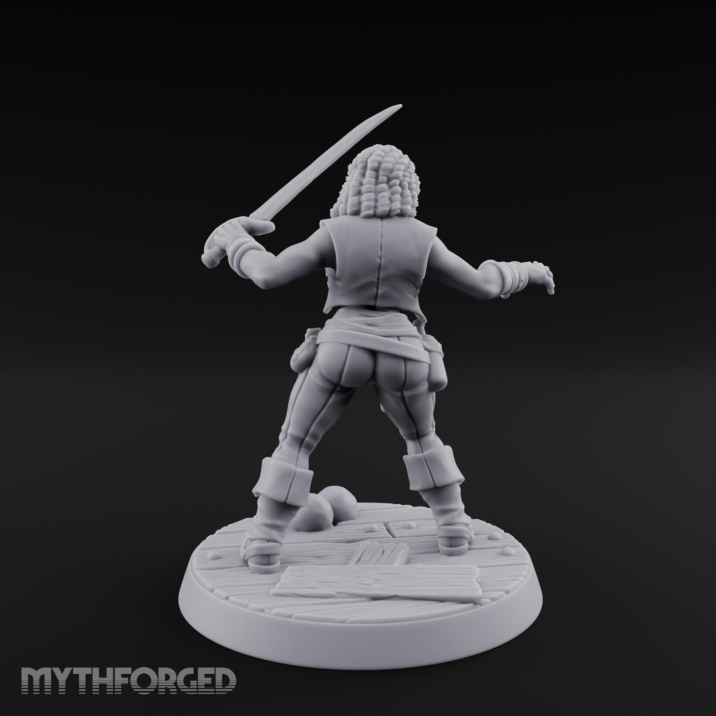 Blade High, Pistol Ready Human Pirate Miniature for Dungeons and Dragons, Pathfinder or other TTRPGs