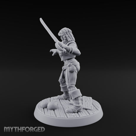 Blade High, Pistol Ready Human Pirate Miniature for Dungeons and Dragons, Pathfinder or other TTRPGs