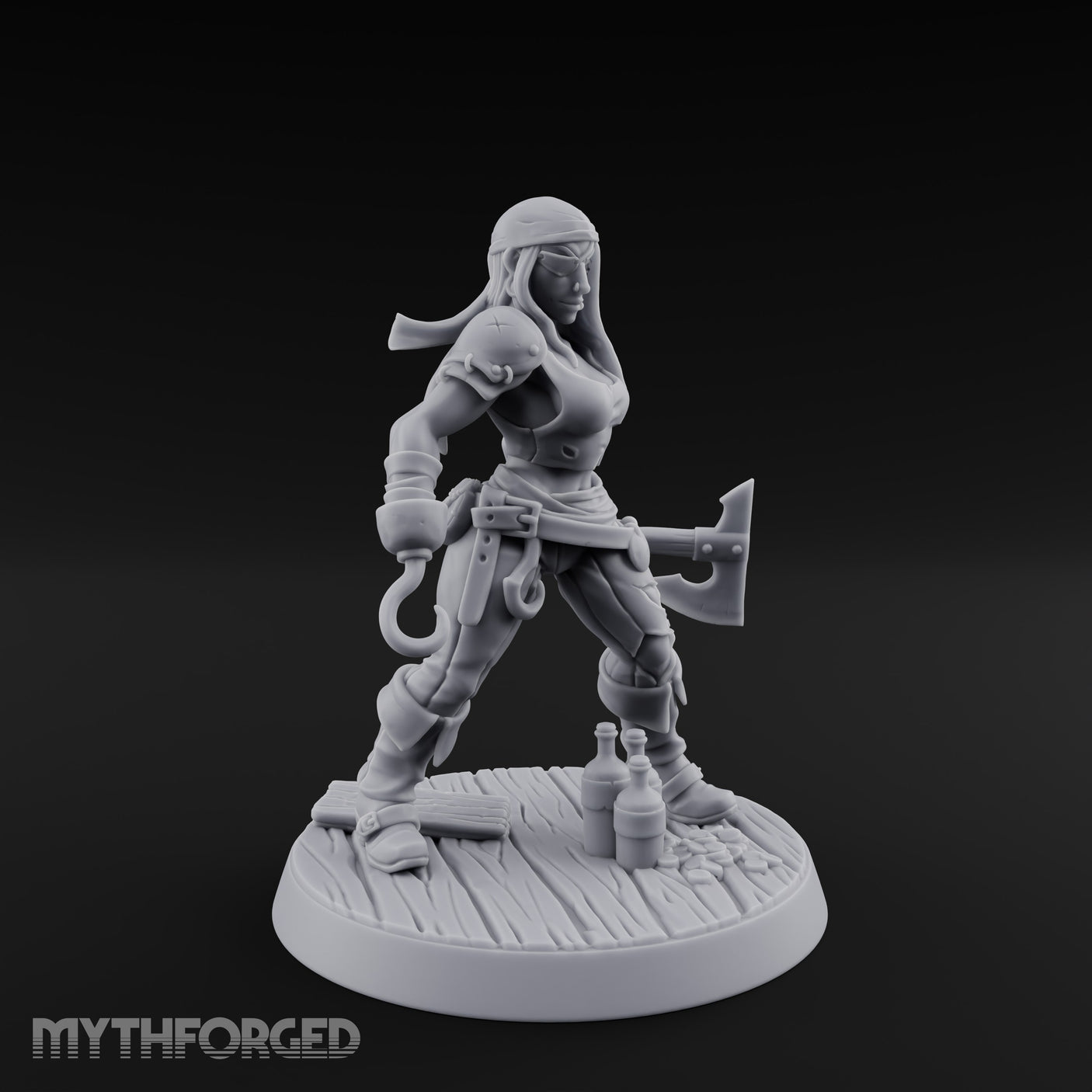 Standing Her Ground Human Pirate Miniature for Dungeons and Dragons, Pathfinder or other TTRPGs