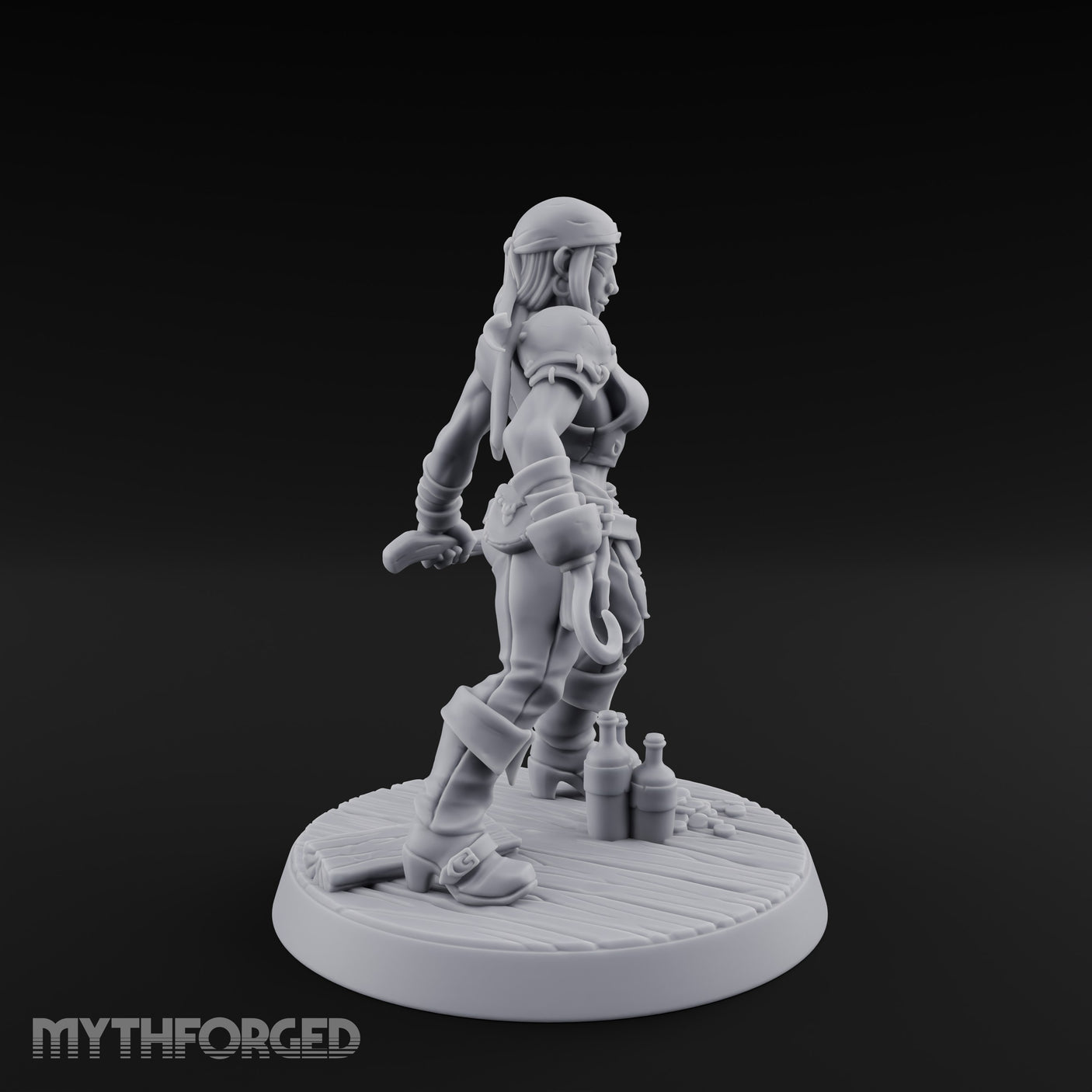 Standing Her Ground Human Pirate Miniature for Dungeons and Dragons, Pathfinder or other TTRPGs