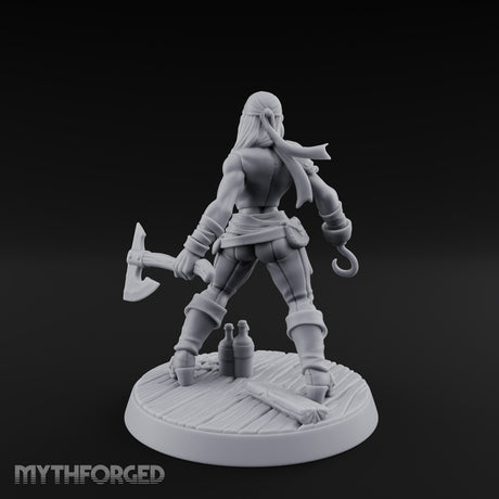 Standing Her Ground Human Pirate Miniature for Dungeons and Dragons, Pathfinder or other TTRPGs
