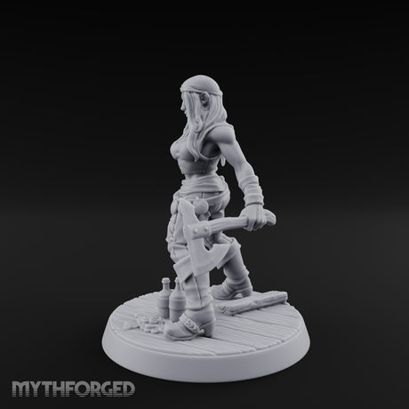 Standing Her Ground Human Pirate Miniature for Dungeons and Dragons, Pathfinder or other TTRPGs