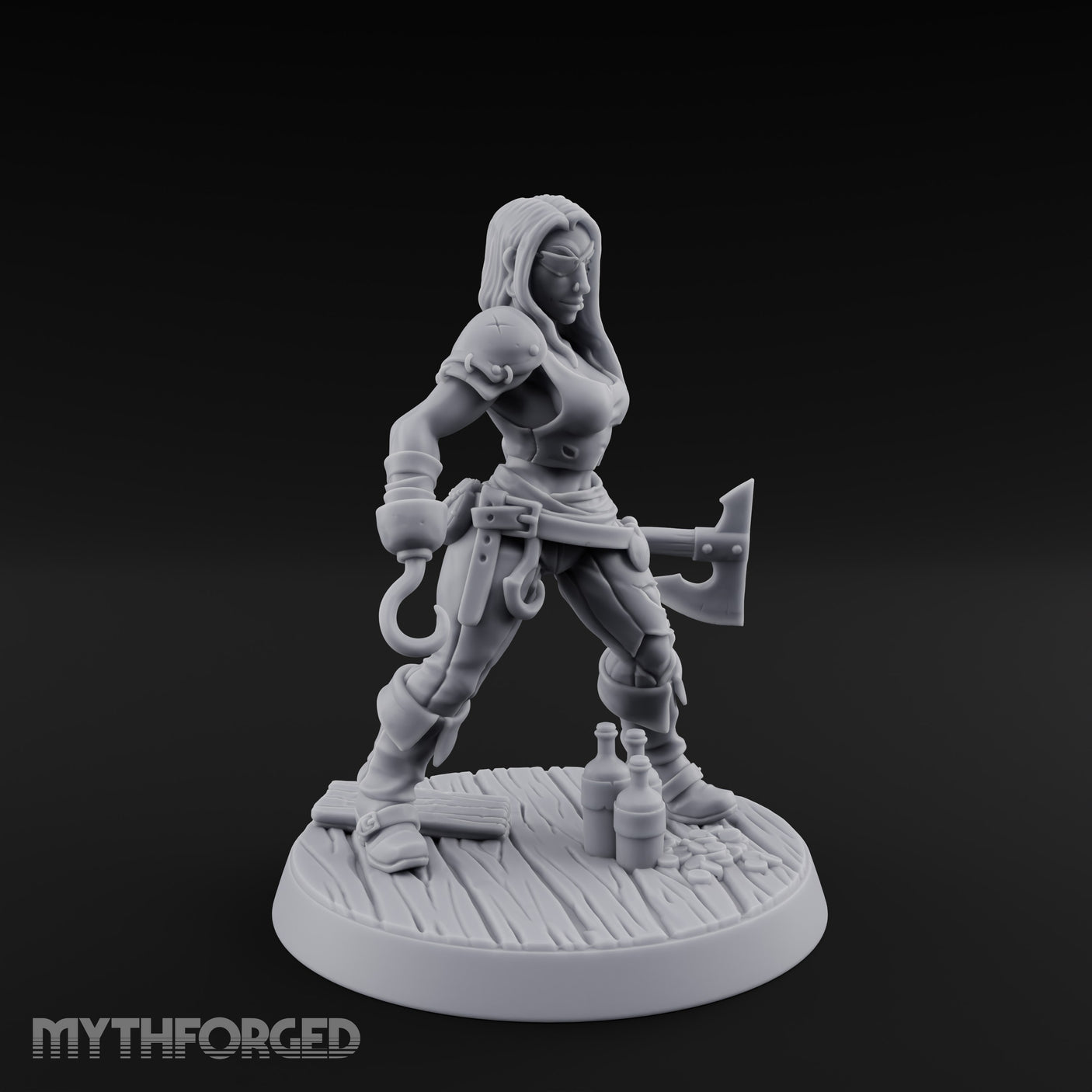 Standing Her Ground Human Pirate Miniature for Dungeons and Dragons, Pathfinder or other TTRPGs
