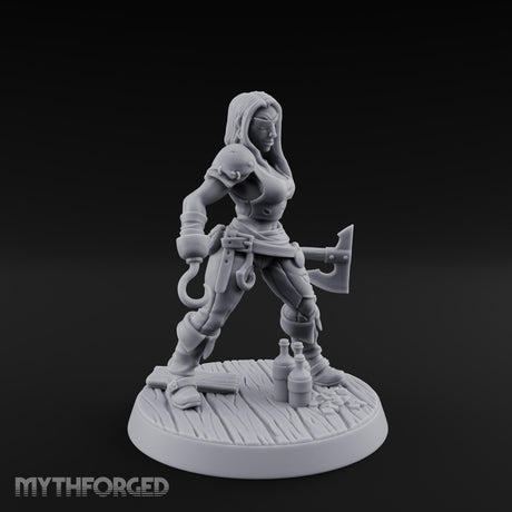Standing Her Ground Human Pirate Miniature for Dungeons and Dragons, Pathfinder or other TTRPGs