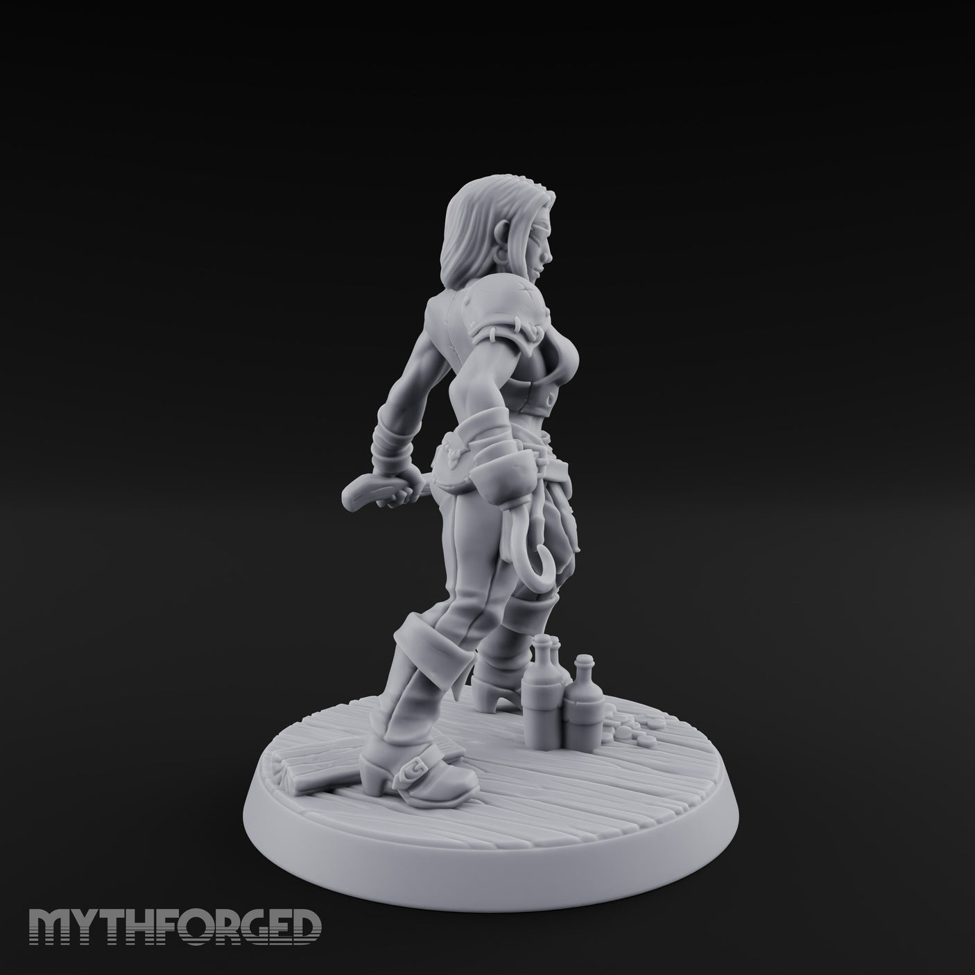 Standing Her Ground Human Pirate Miniature for Dungeons and Dragons, Pathfinder or other TTRPGs