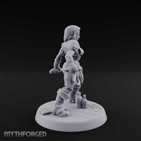 Standing Her Ground Human Pirate Miniature for Dungeons and Dragons, Pathfinder or other TTRPGs