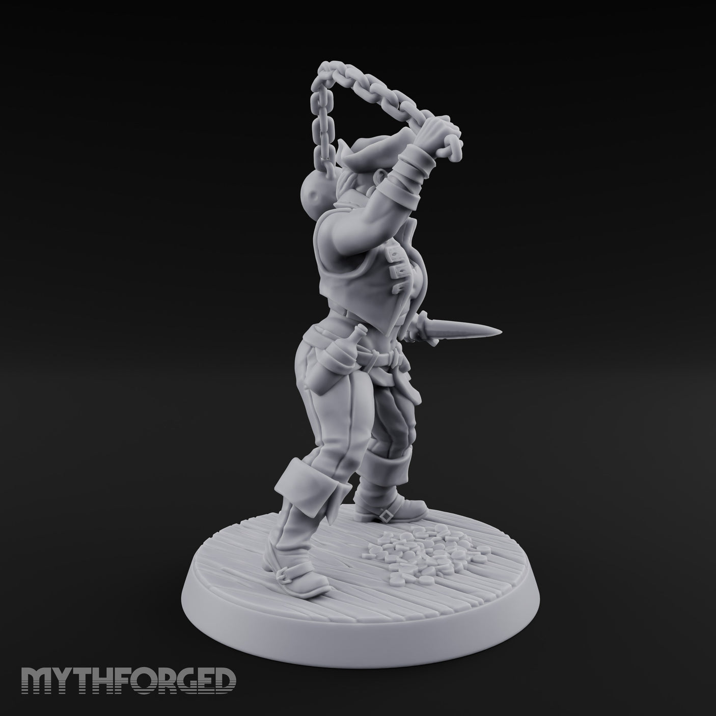 Wrecking Ball Human Pirate Miniature for Dungeons and Dragons, Pathfinder or other TTRPGs