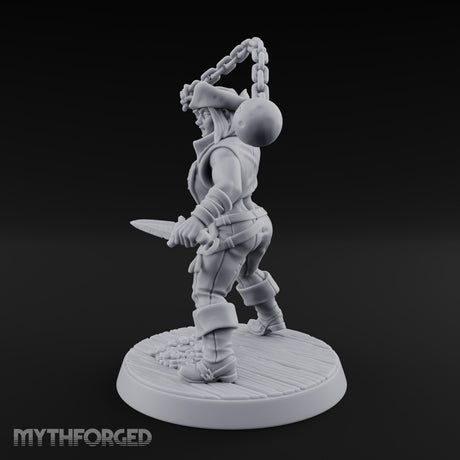 Wrecking Ball Human Pirate Miniature for Dungeons and Dragons, Pathfinder or other TTRPGs