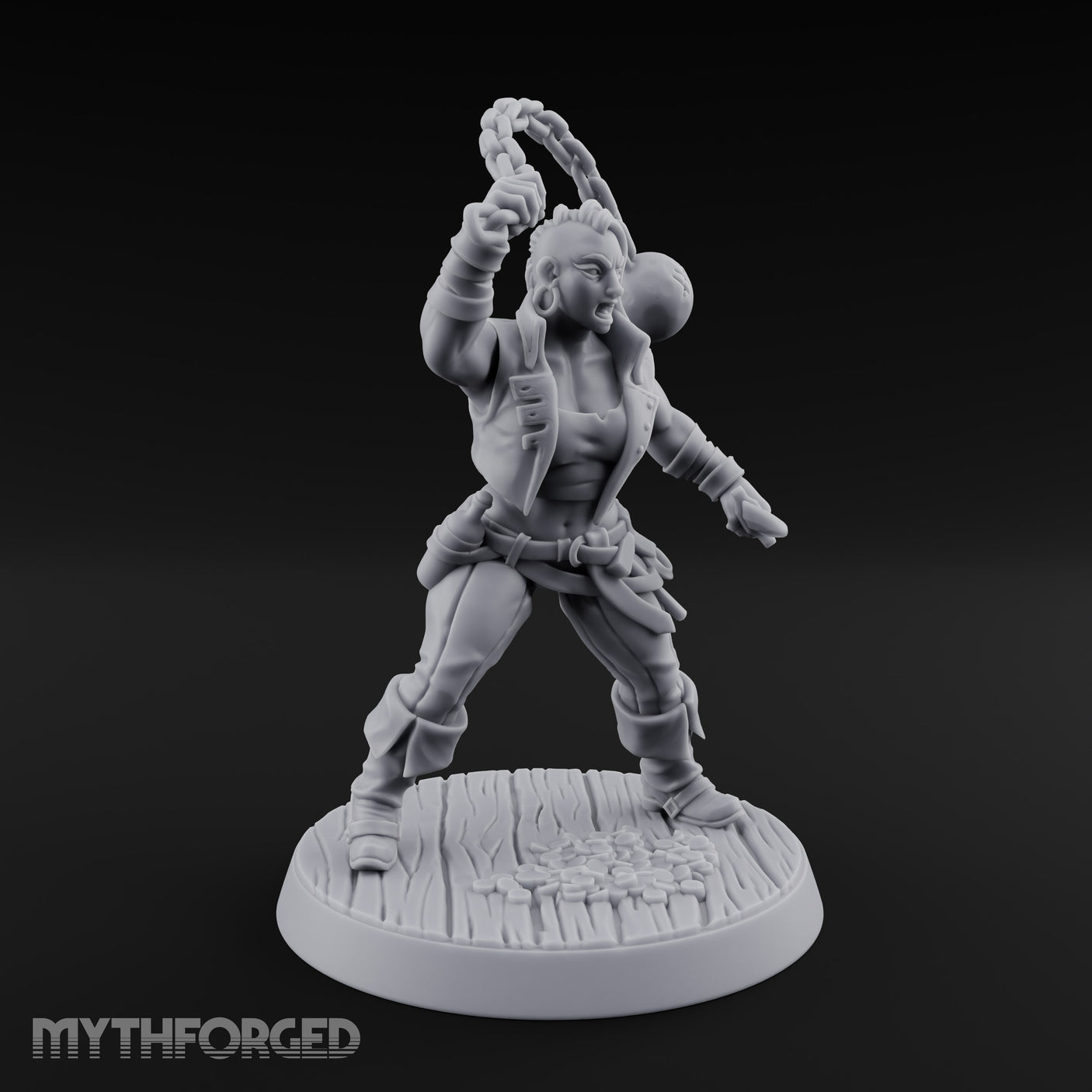 Wrecking Ball Human Pirate Miniature for Dungeons and Dragons, Pathfinder or other TTRPGs