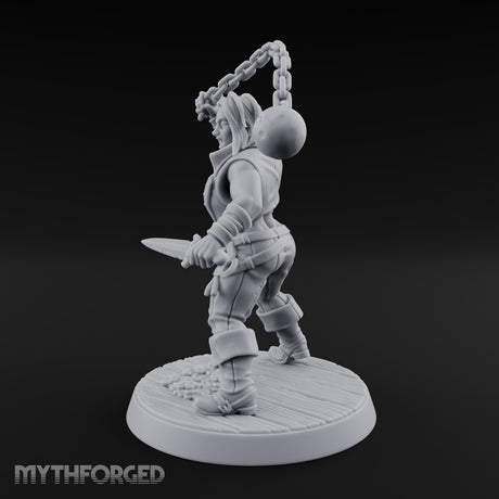 Wrecking Ball Human Pirate Miniature for Dungeons and Dragons, Pathfinder or other TTRPGs