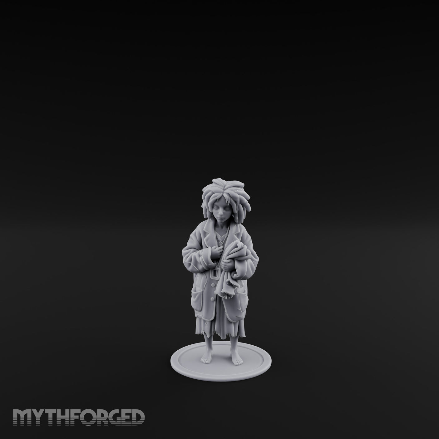Coat Clutching Human Urchin Miniature for Dungeons and Dragons, Pathfinder or other TTRPGs