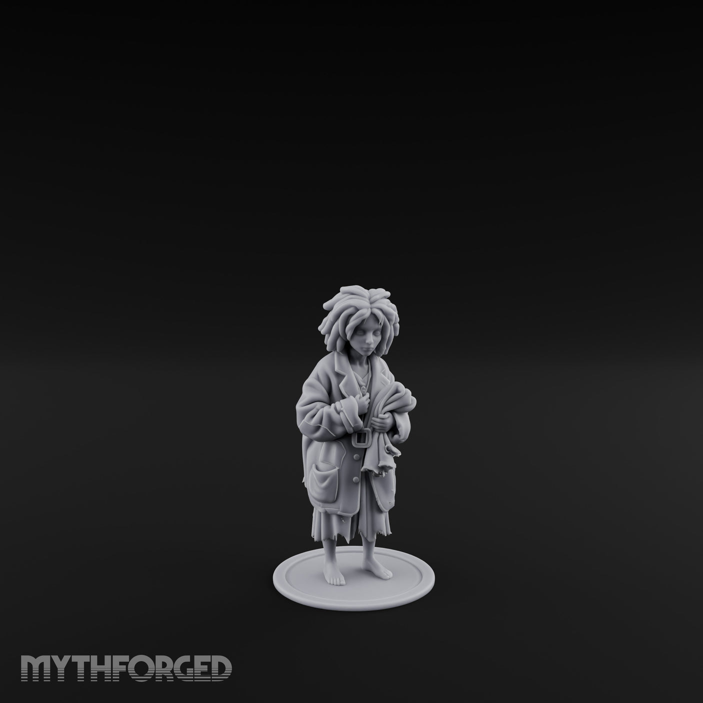 Coat Clutching Human Urchin Miniature for Dungeons and Dragons, Pathfinder or other TTRPGs