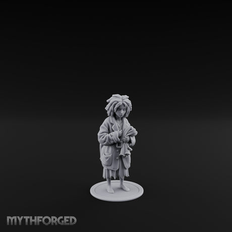 Coat Clutching Human Urchin Miniature for Dungeons and Dragons, Pathfinder or other TTRPGs