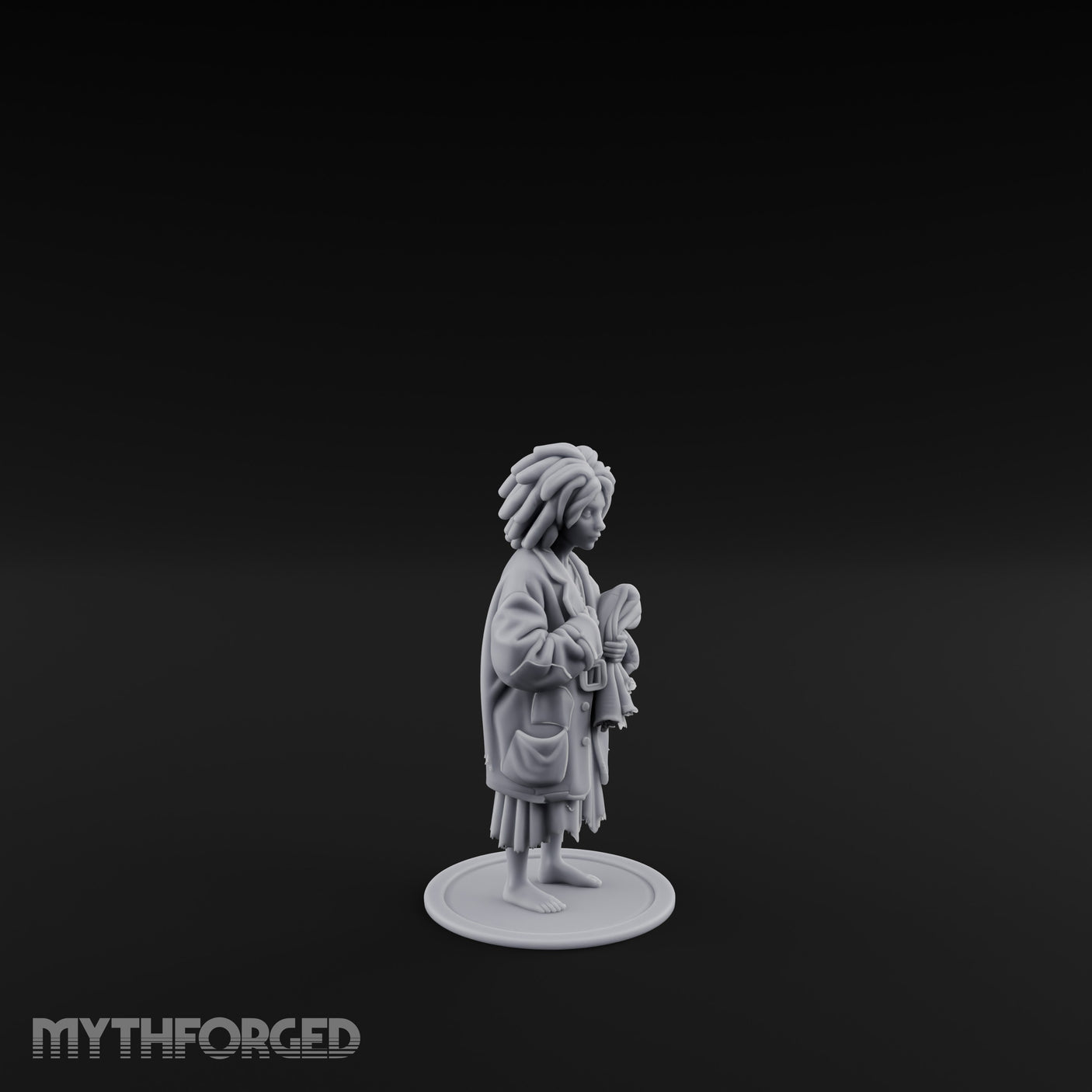 Coat Clutching Human Urchin Miniature for Dungeons and Dragons, Pathfinder or other TTRPGs