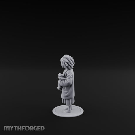 Coat Clutching Human Urchin Miniature for Dungeons and Dragons, Pathfinder or other TTRPGs