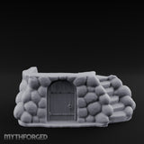 Cobblestone-Arched Stair-Flanked Underground Cellar Entrance Miniature for Dungeons and Dragons, Pathfinder or other TTRPGs