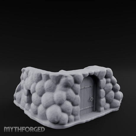Cobblestone-Arched Stair-Flanked Underground Cellar Entrance Miniature for Dungeons and Dragons, Pathfinder or other TTRPGs